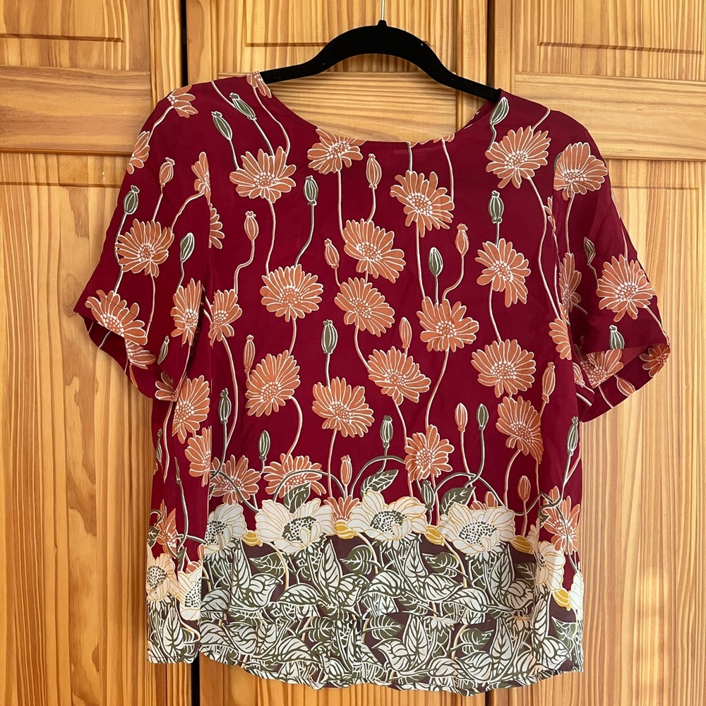 Madewell Floral Top With Buttons